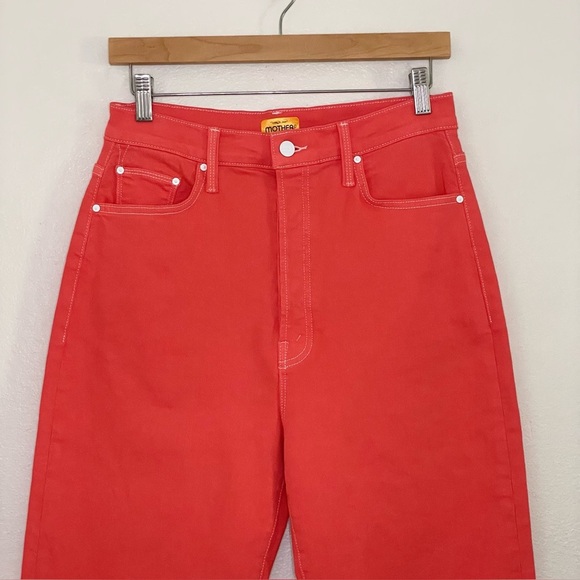 Mother The Tune Up Bona Fide Hover Slim Straight Jean Play Date Hot Coral 29 - Picture 8 of 16